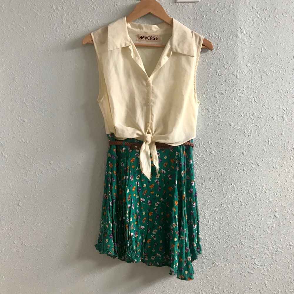 Floral Button Down Tie-Front Dress by Reverse